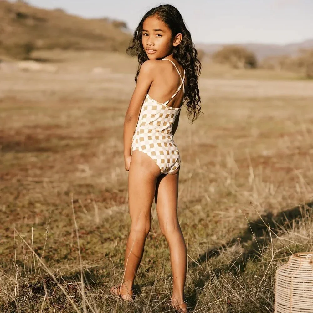 NWT - Rylee + Cru Sky one piece vintage check​​​